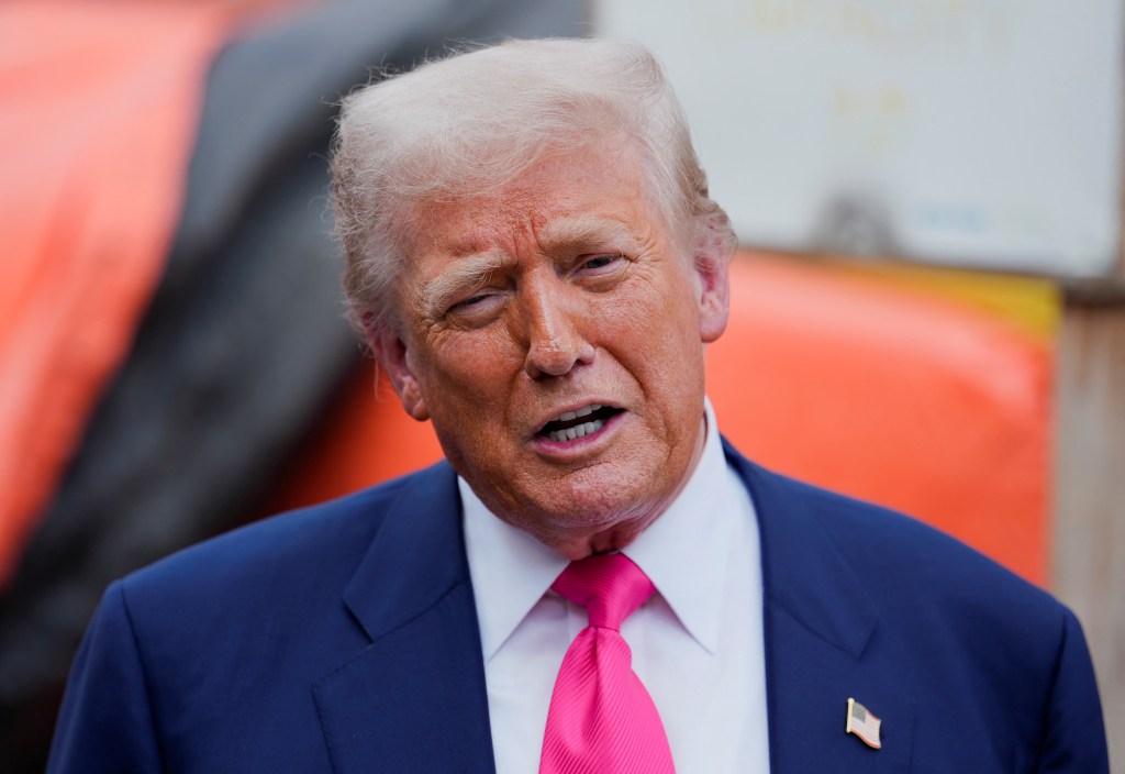 President Trump speaking to the media.