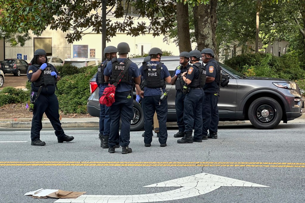 Firefighters at Emory University.
