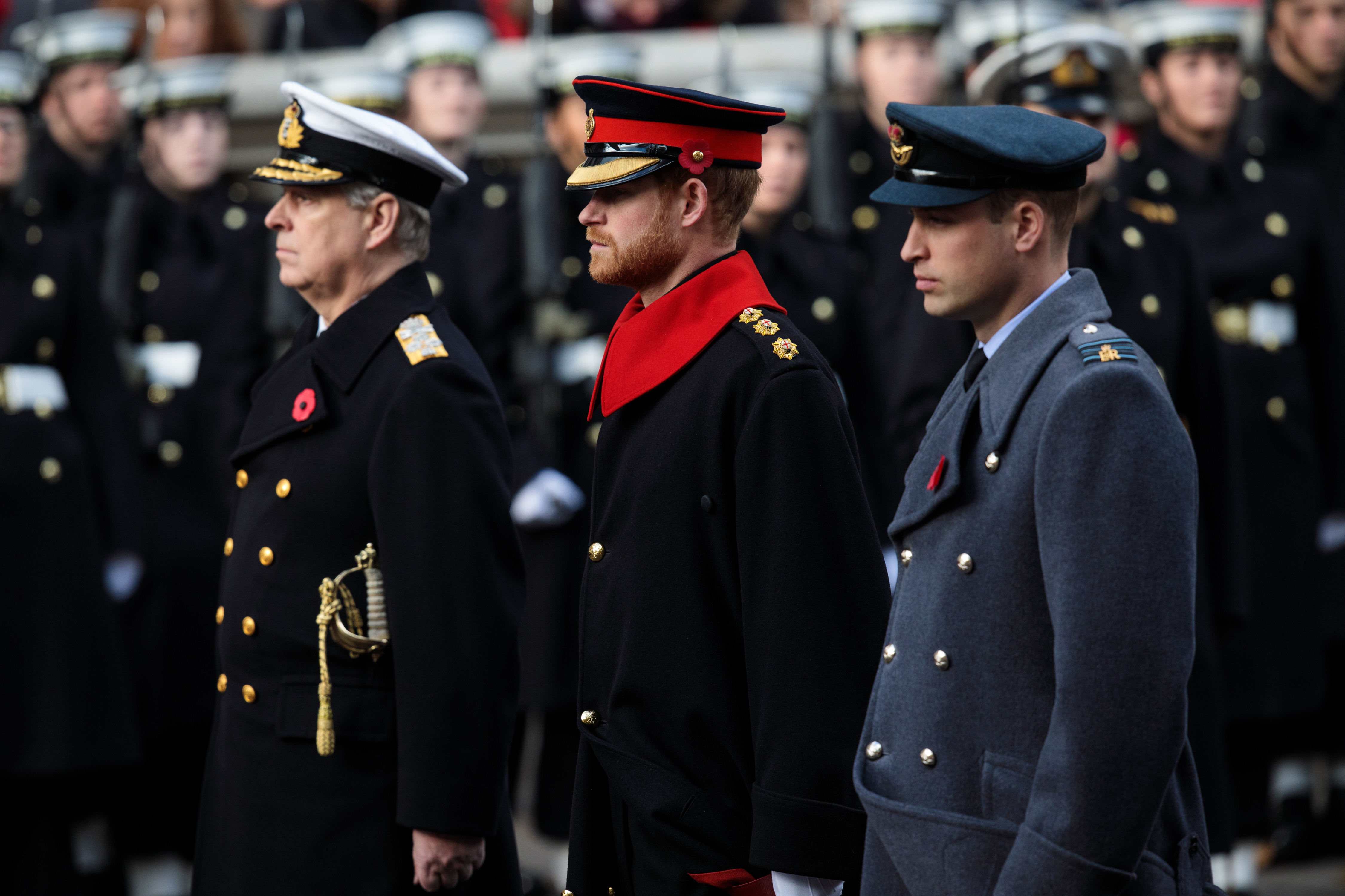 Prince Andrew, Duke of York, Prince Harry and Prince William.