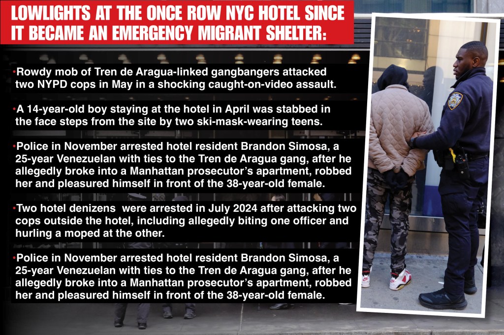 List of negative incidents at the Row NYC Hotel since it became a migrant shelter.