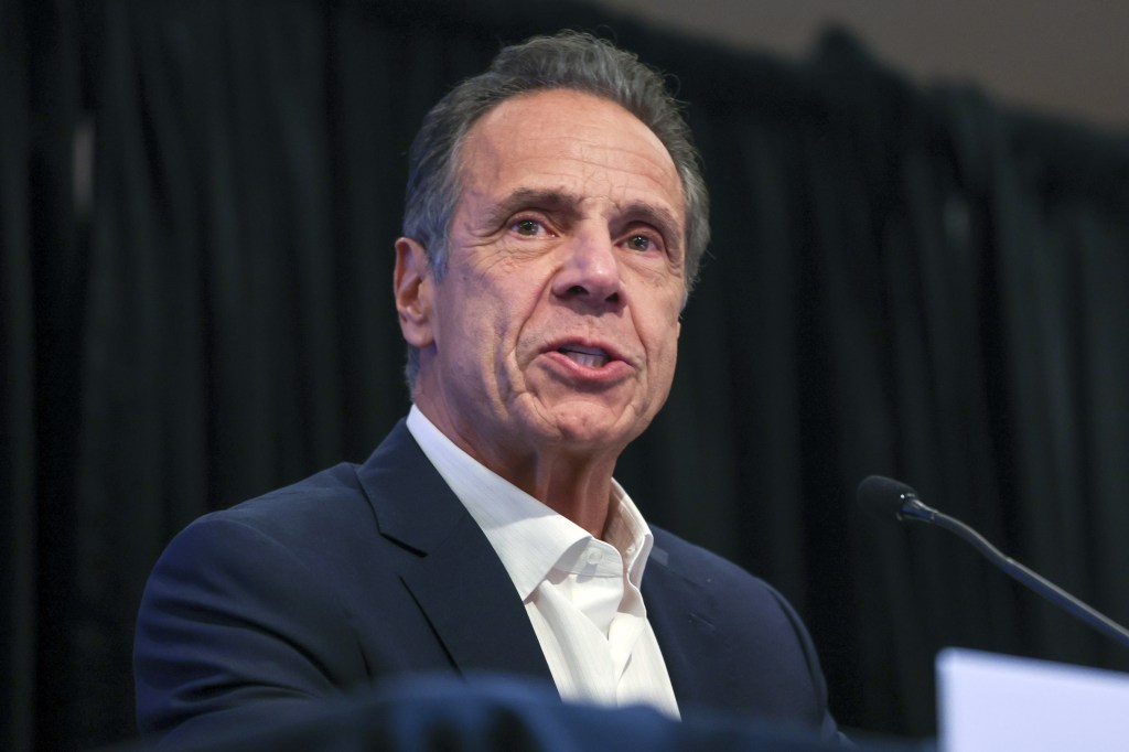 Andrew Cuomo at a press conference.