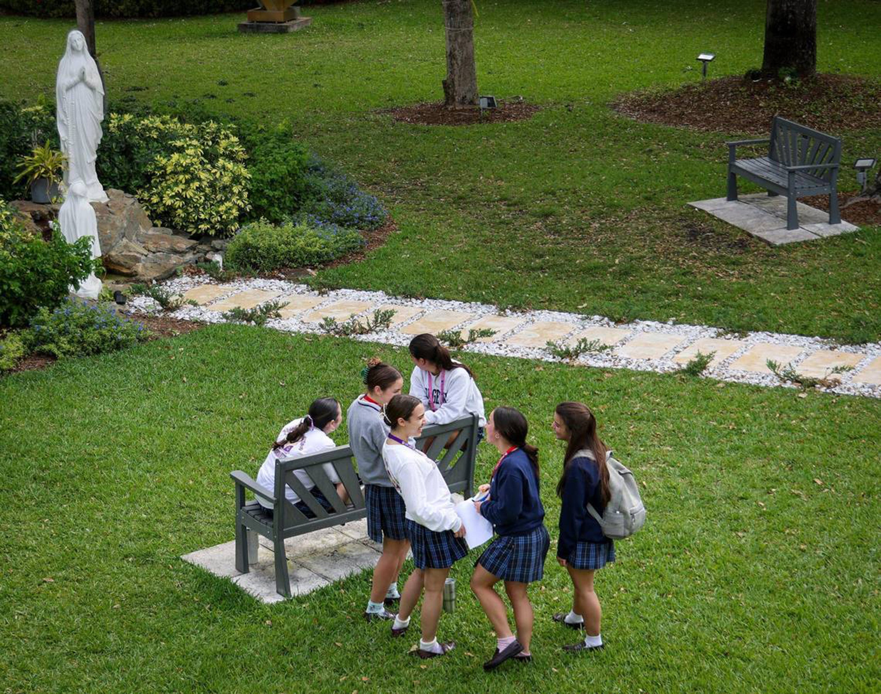 Students at Our Lady of Lourdes private school in Miami