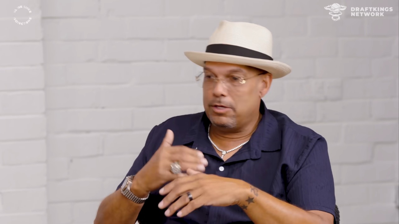 David Justice talking on a podcast