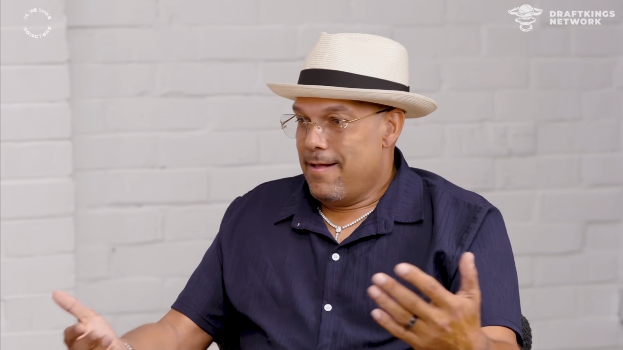 David Justice talking on a podcast