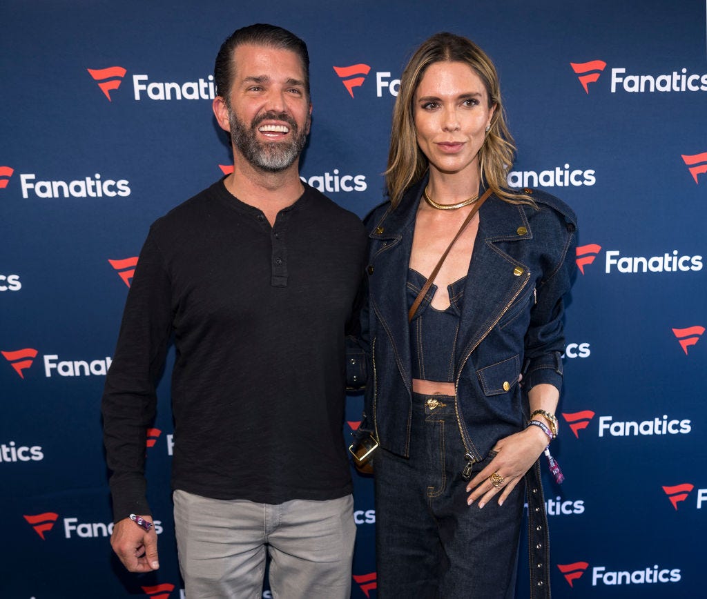 Donald Trump Jr. and Bettina Anderson at a Super Bowl event.