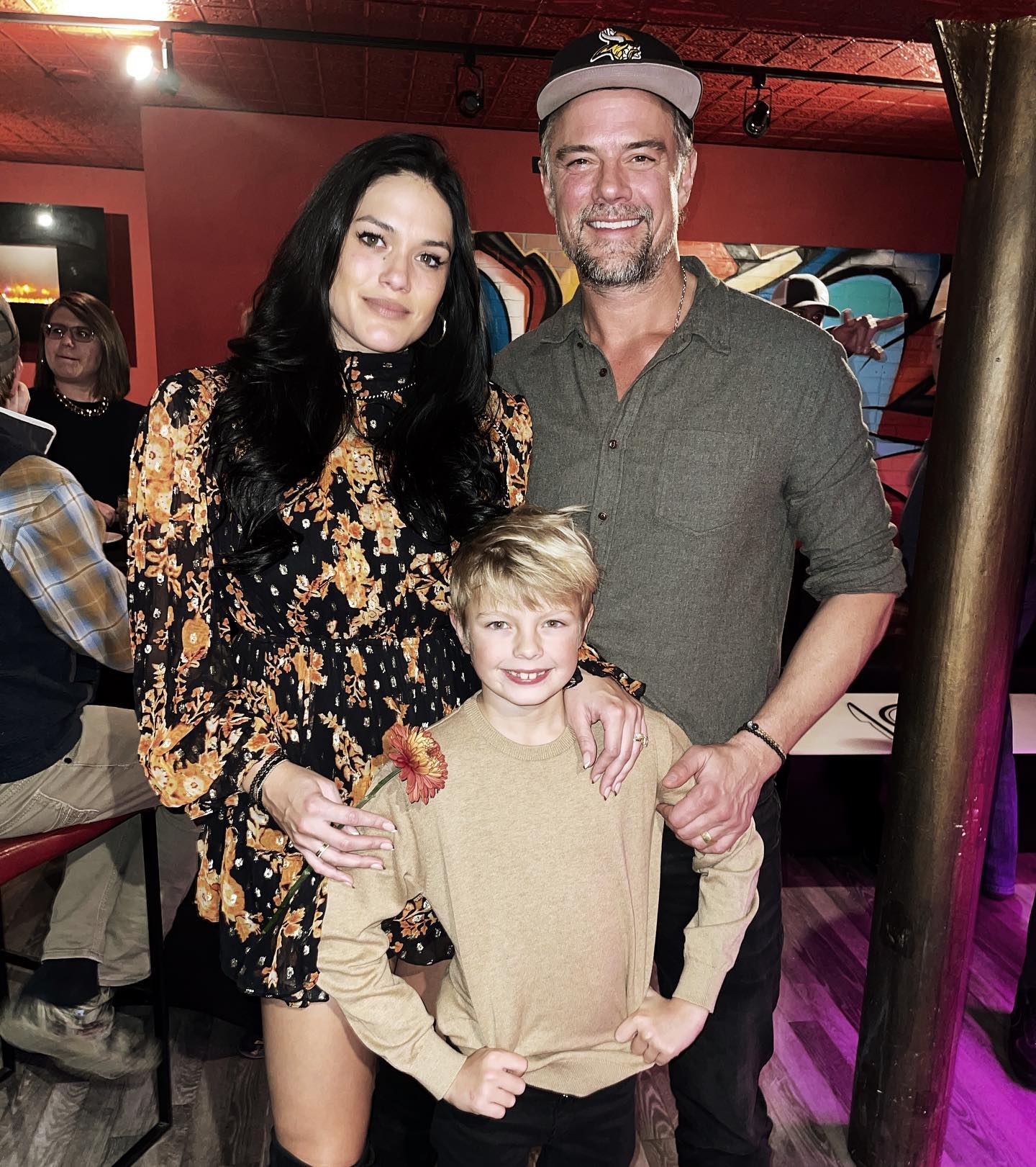 Audra Mari and Josh Duhamel with his oldest son