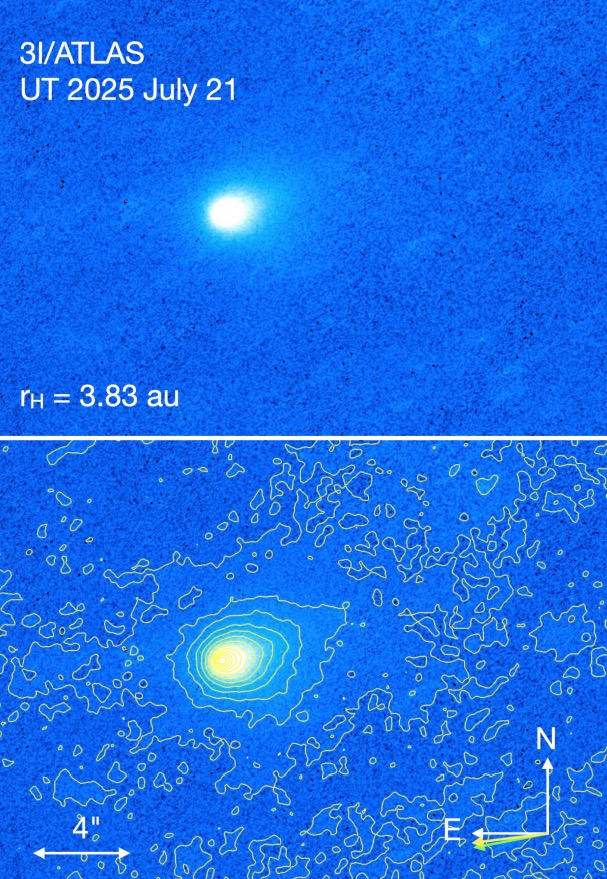 Hubble Space Telescope image of 3I/ATLAS showing diffuse emission.
