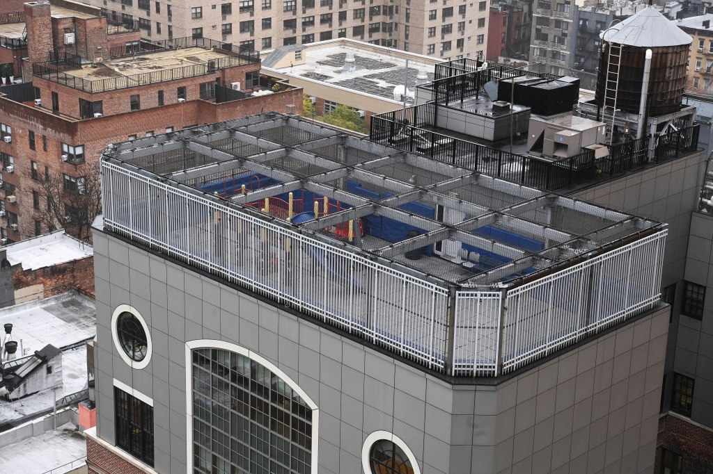 A view of the playground on top of the school.