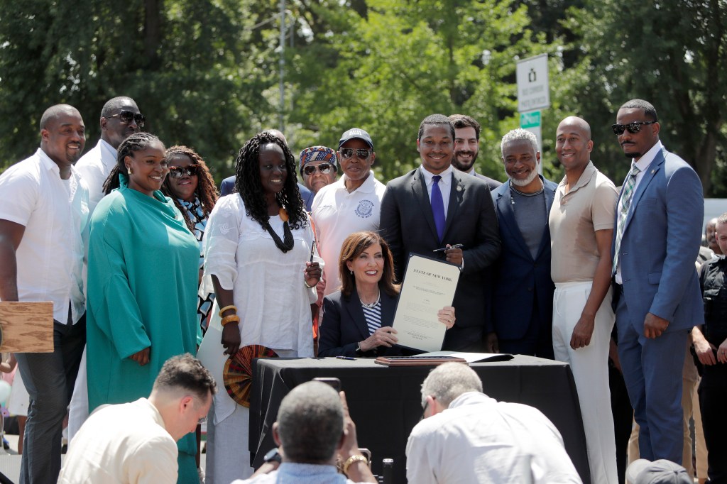 Governor Kathy Hochul renaming the 110th St subway station.