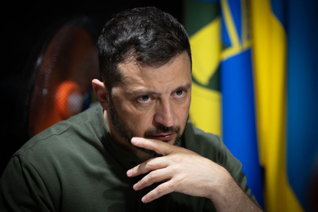 Volodymyr Zelensky meeting with soldiers in Kharkiv.