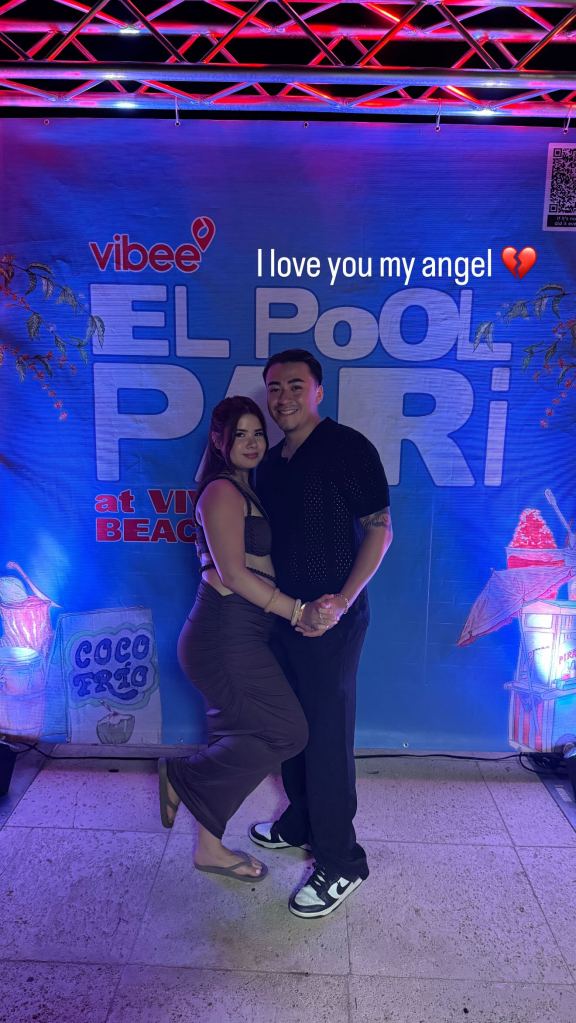 Kevin Mares and his girlfriend Angy Arguello at El Pool Party.