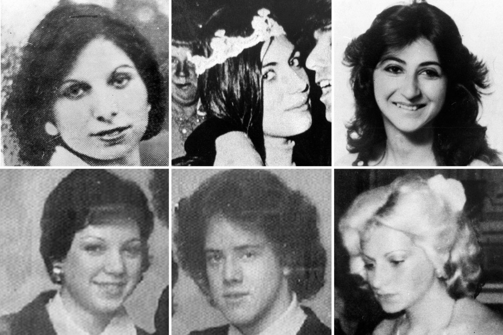 Photos of Son of Sam's victims: Donna Lauria, Christine Freund, Virginia Voskerichian, Valentina Suriani, Alexander Esau, and Stacy Moskowitz.
