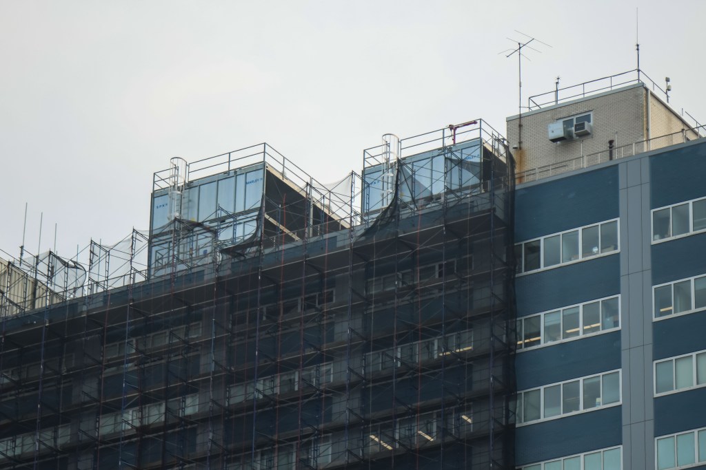 Harlem Hospital cooling towers during Legionnaire's disease outbreak.