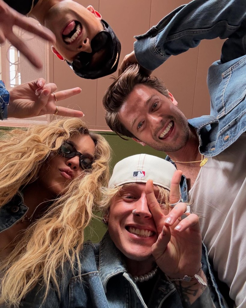 MGK, Sydney Sweeney and Patrick Schwarzenegger via Instagram in May 2025