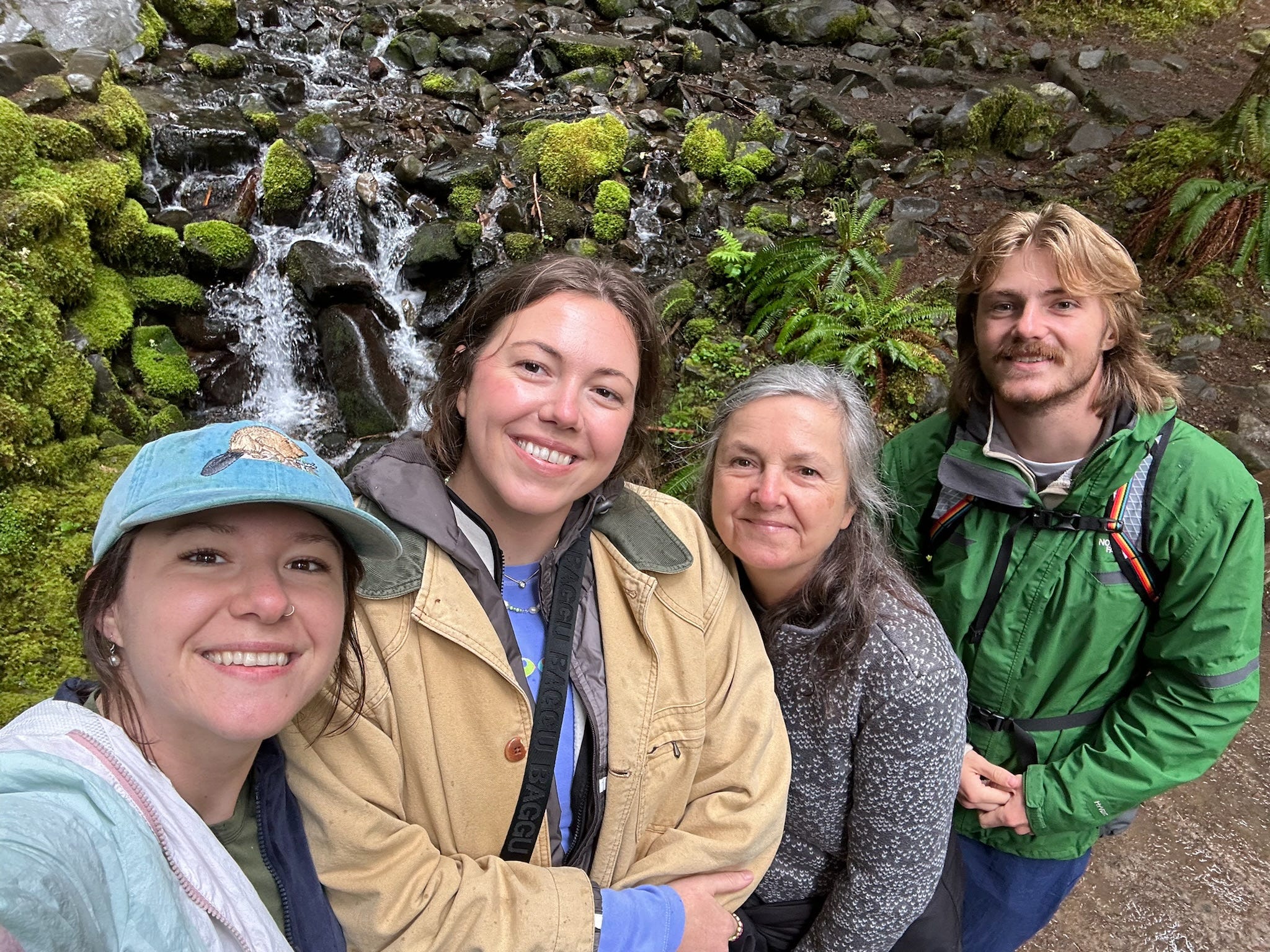 The author, second from left, with her sister, mom, and brother on vacation.