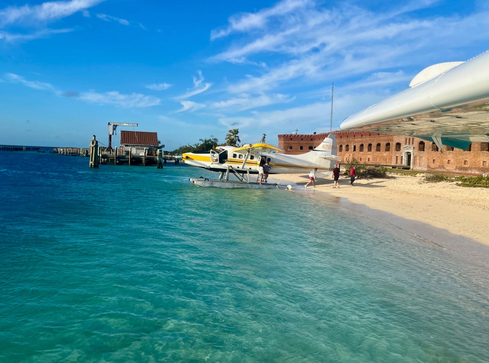 The seaplane at Dry Tortugas National Park.