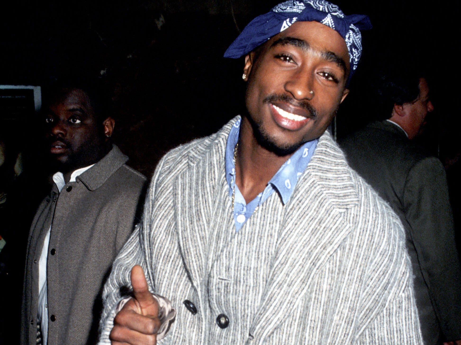 American rapper Tupac Shakur at the premiere of "I Like It Like That" to benefit women in need, 13th November 1994.