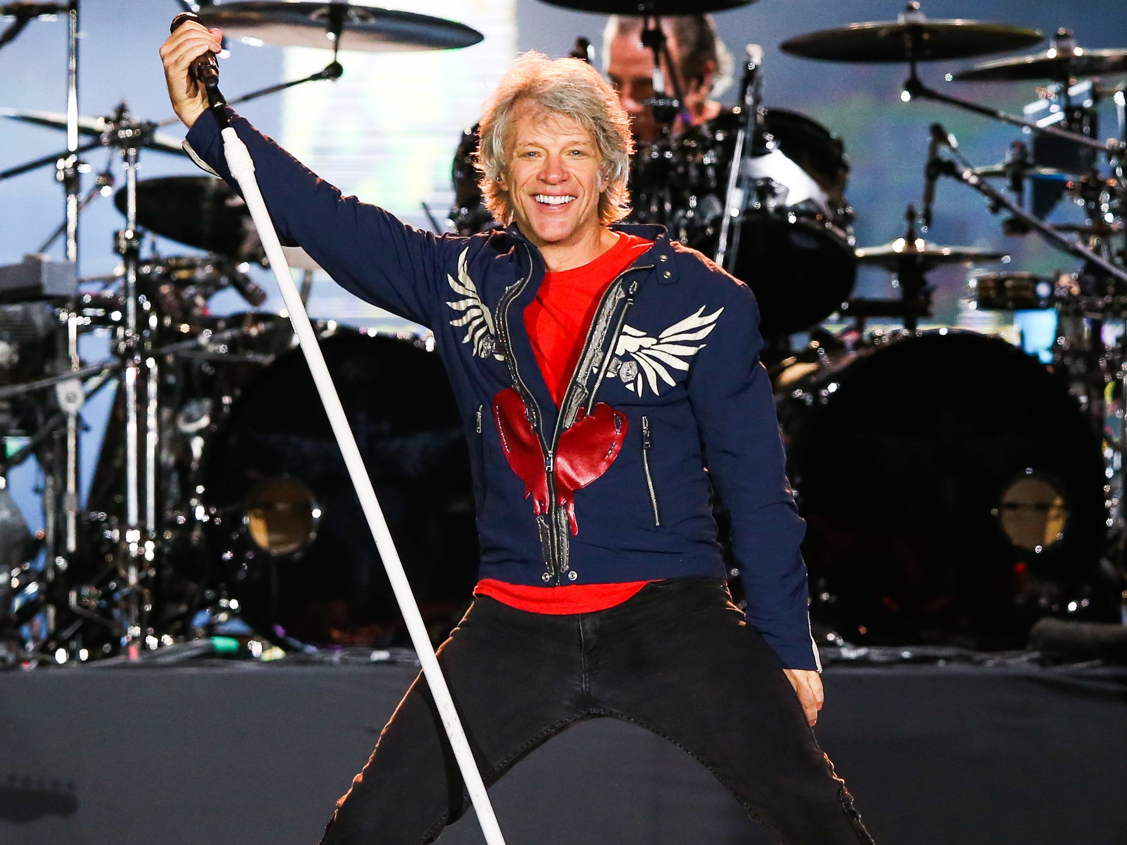 Jon Bon Jovi of the band Bon Jovi performs on stage during Rock In Rio day 3 at Cidade do Rock on September 29, 2019 in Rio de Janeiro, Brazil.