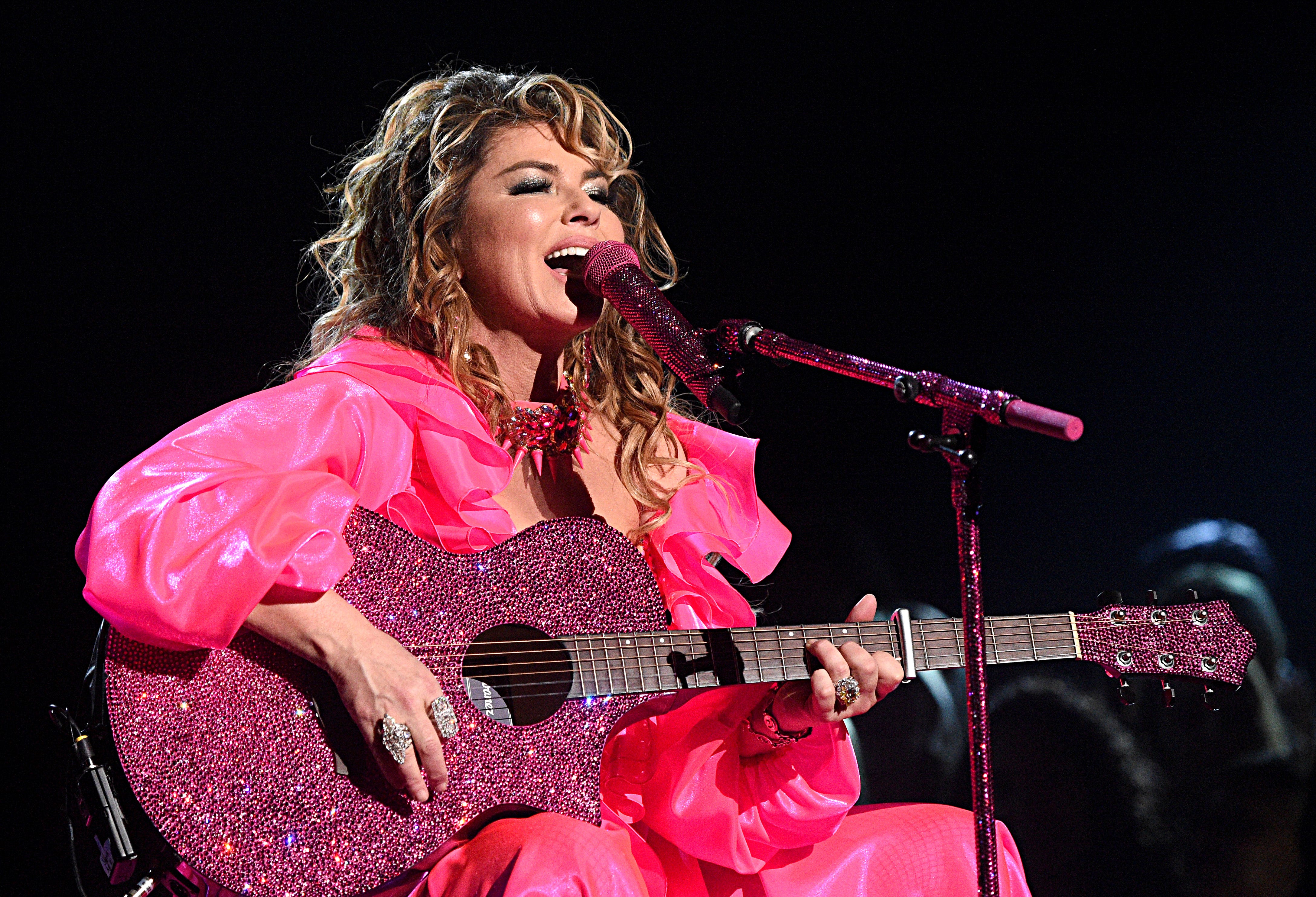 Shania Twain performs onstage during the 2019 American Music Awards at Microsoft Theater on November 24, 2019