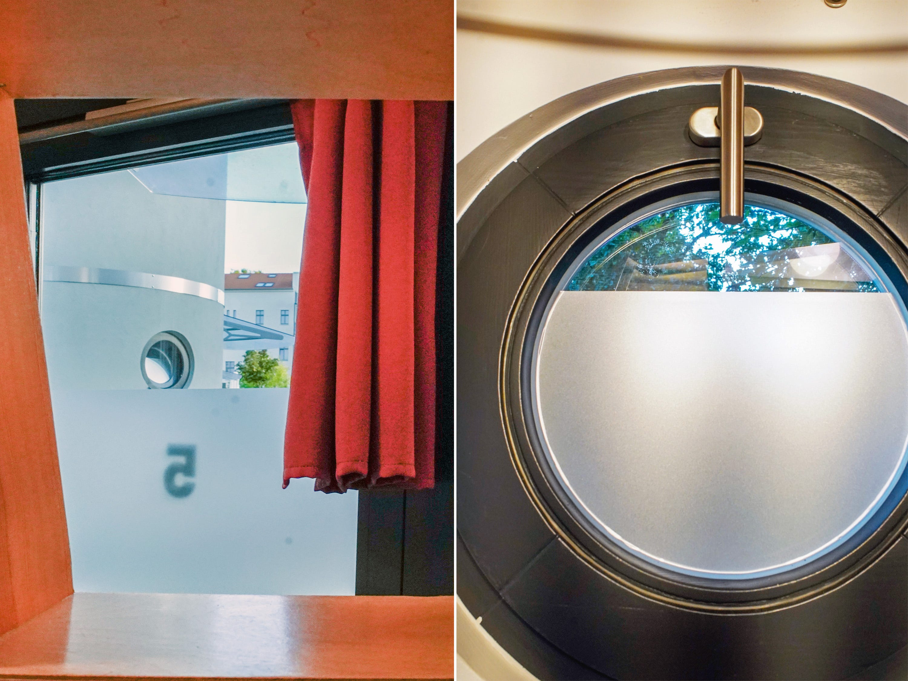 A composite image of windows in the tiny home.