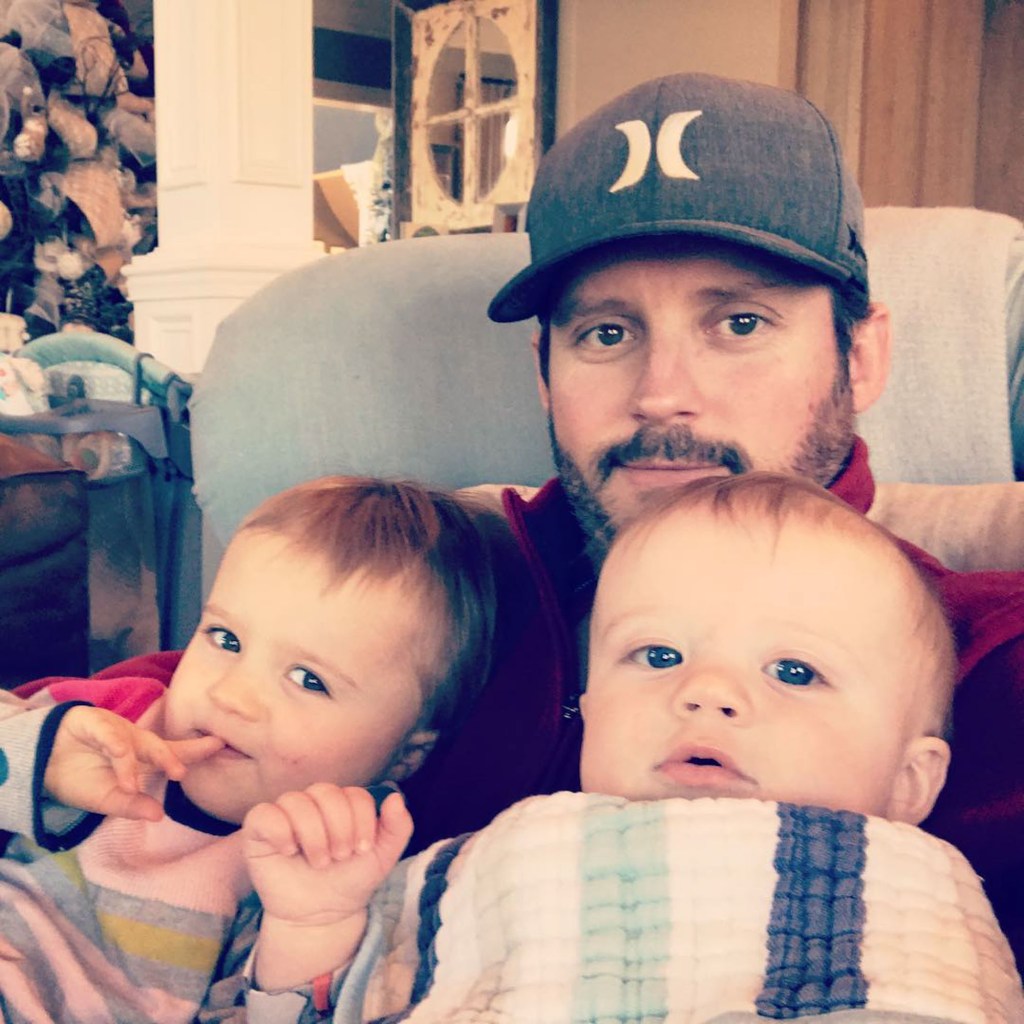 Brandon Blackstock with his daughter River and son Remington.