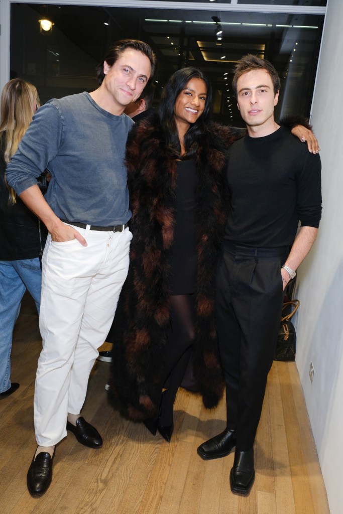 Simone Ashley with Constantin Klein and Marco Capaldo.