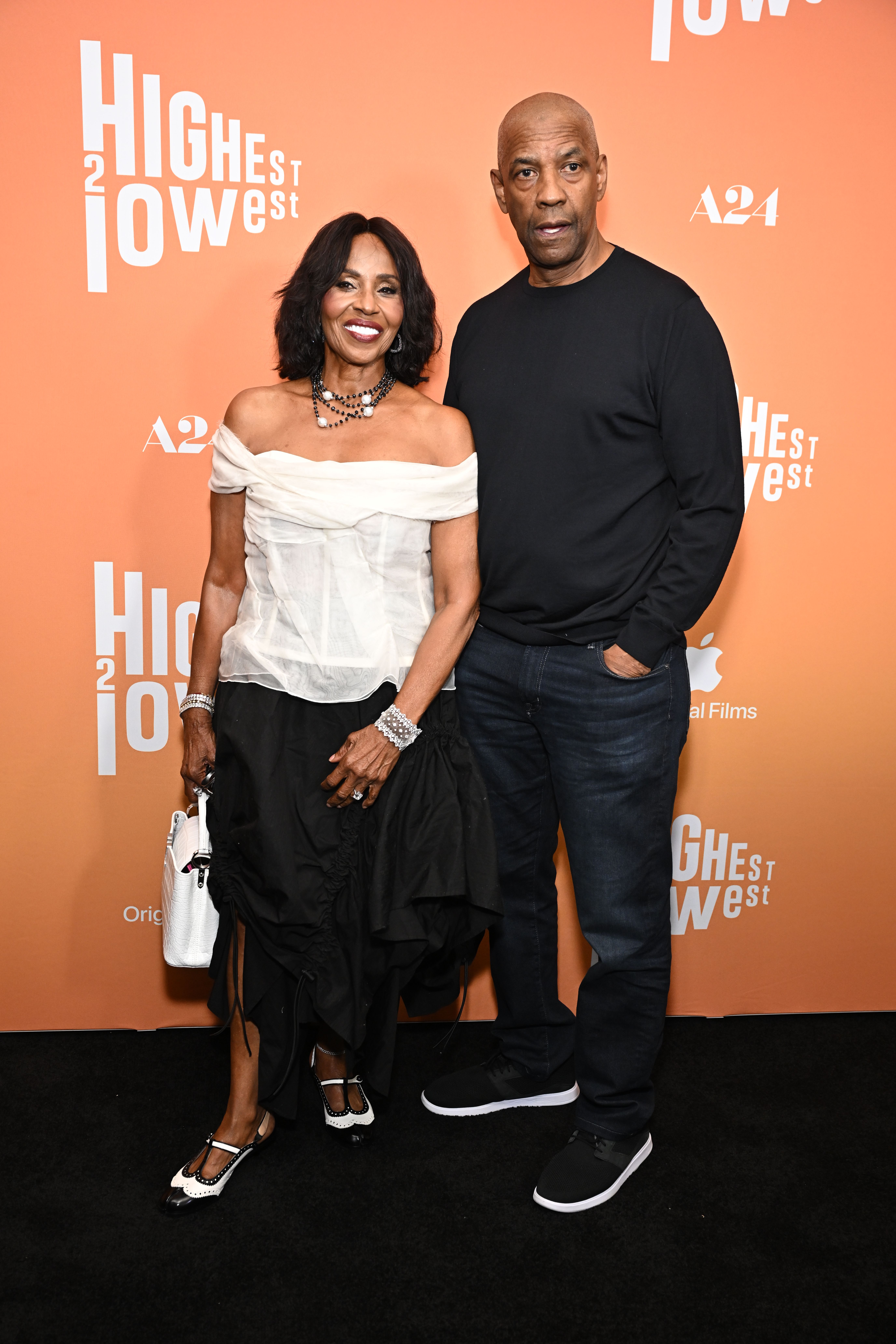 Pauletta Washington and Denzel Washington attend the ‘Highest 2 Lowest’ premiere 