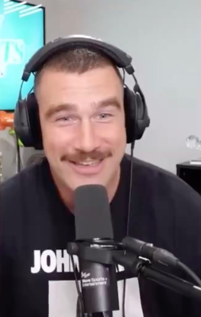 Travis Kelce on his podcast.