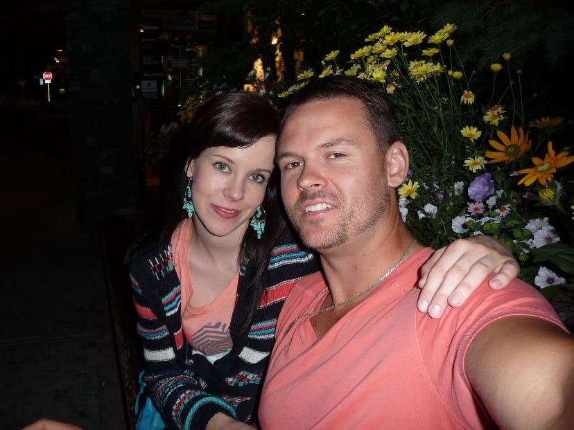 The author and her husband while living in Canada.