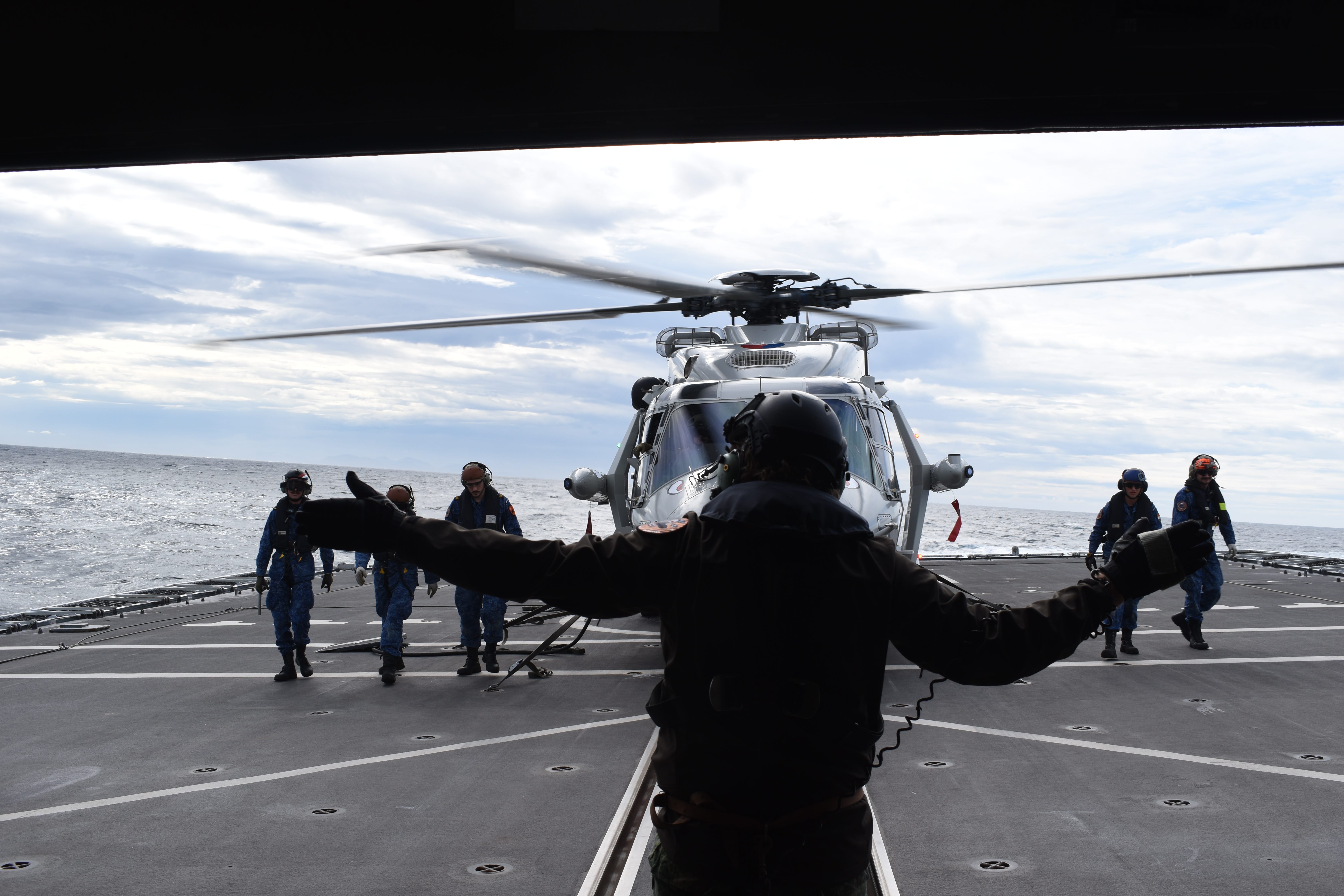 The flight deck on the HNLMS De Ruyter in August 2025.