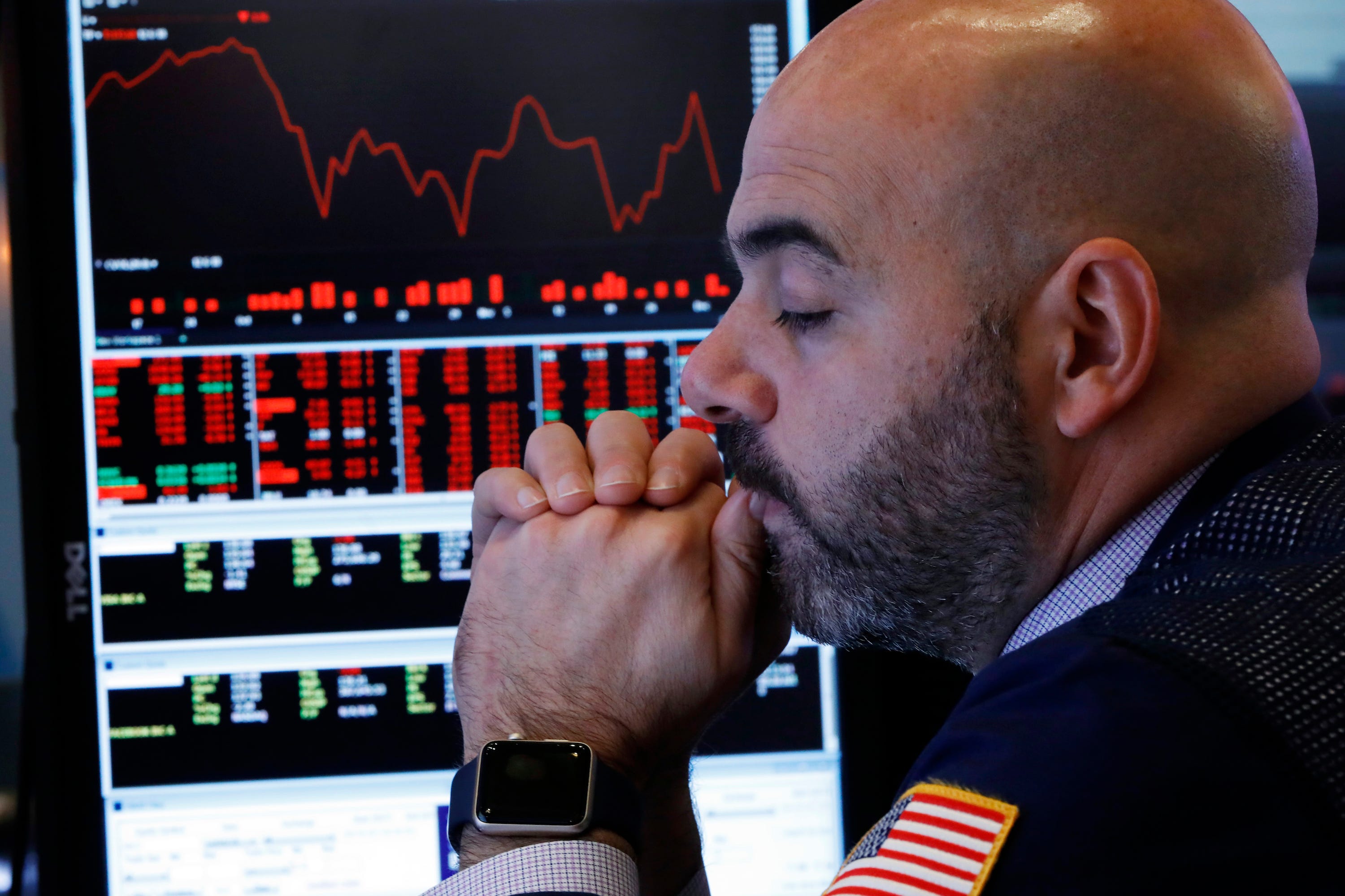 Worried trader