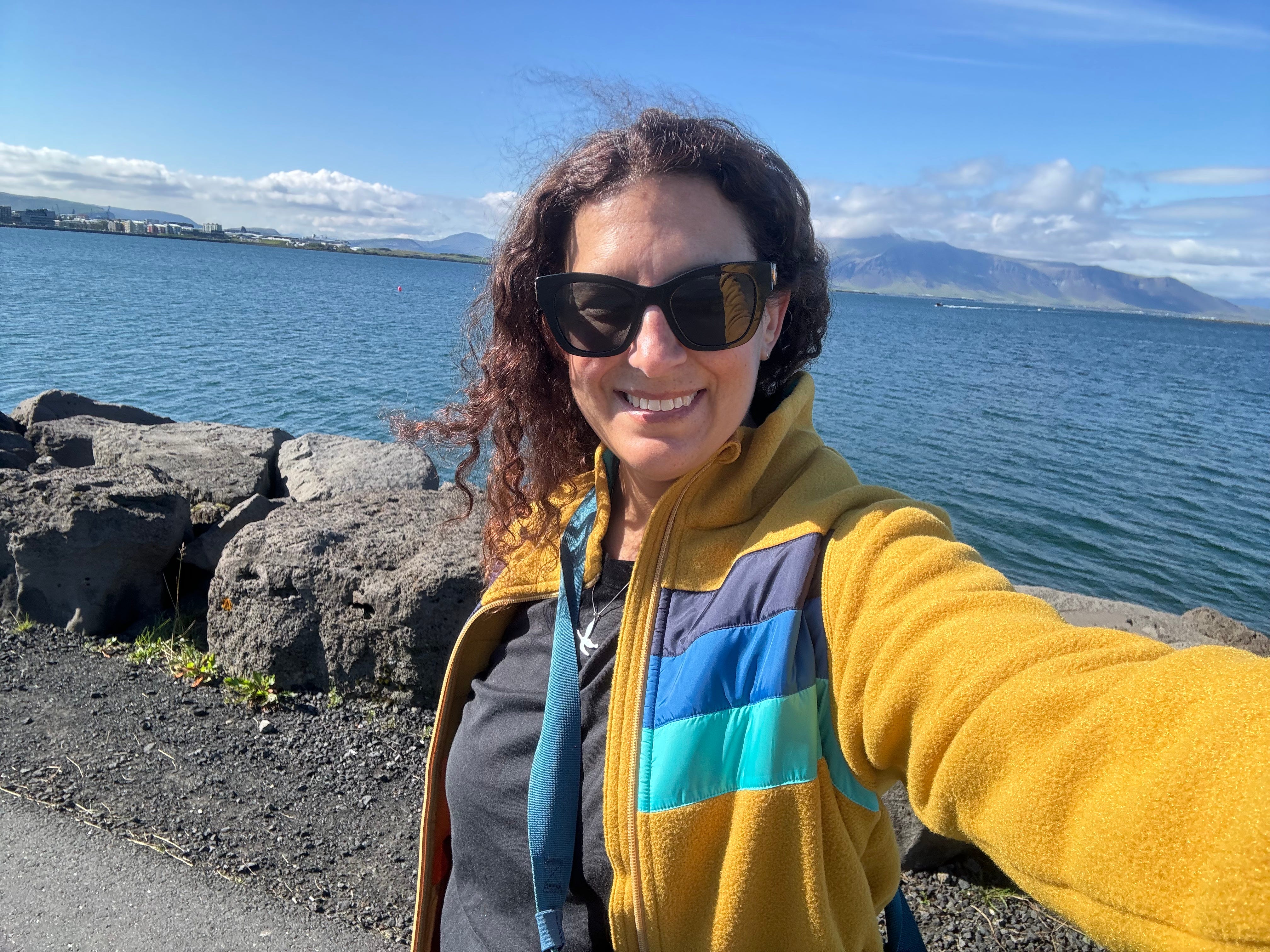 Author Author Jamie Davis Smith smiling in Iceland