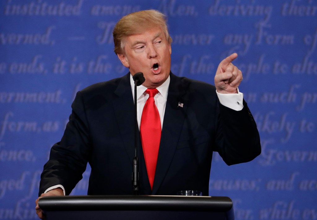 Donald Trump at a presidential debate.