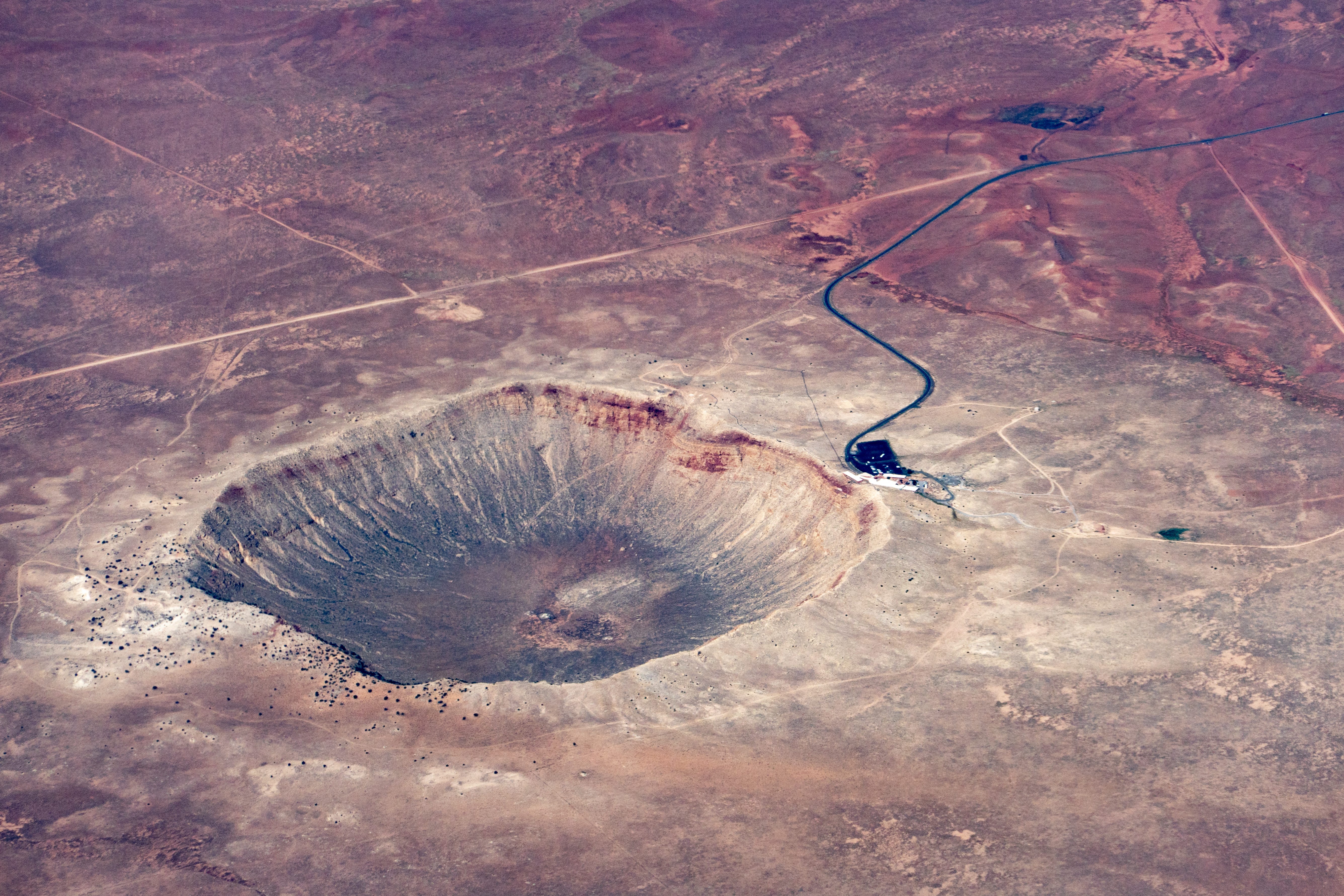 Meteor Crater in Arizona is almost a mile wide.