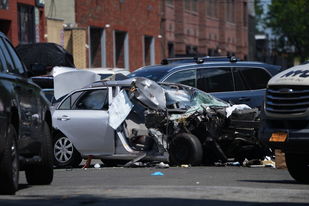 Scene of a fatal vehicle collision at 19th Avenue and 42nd Street in Queens, N.Y., on Tuesday, August 12, 2025.