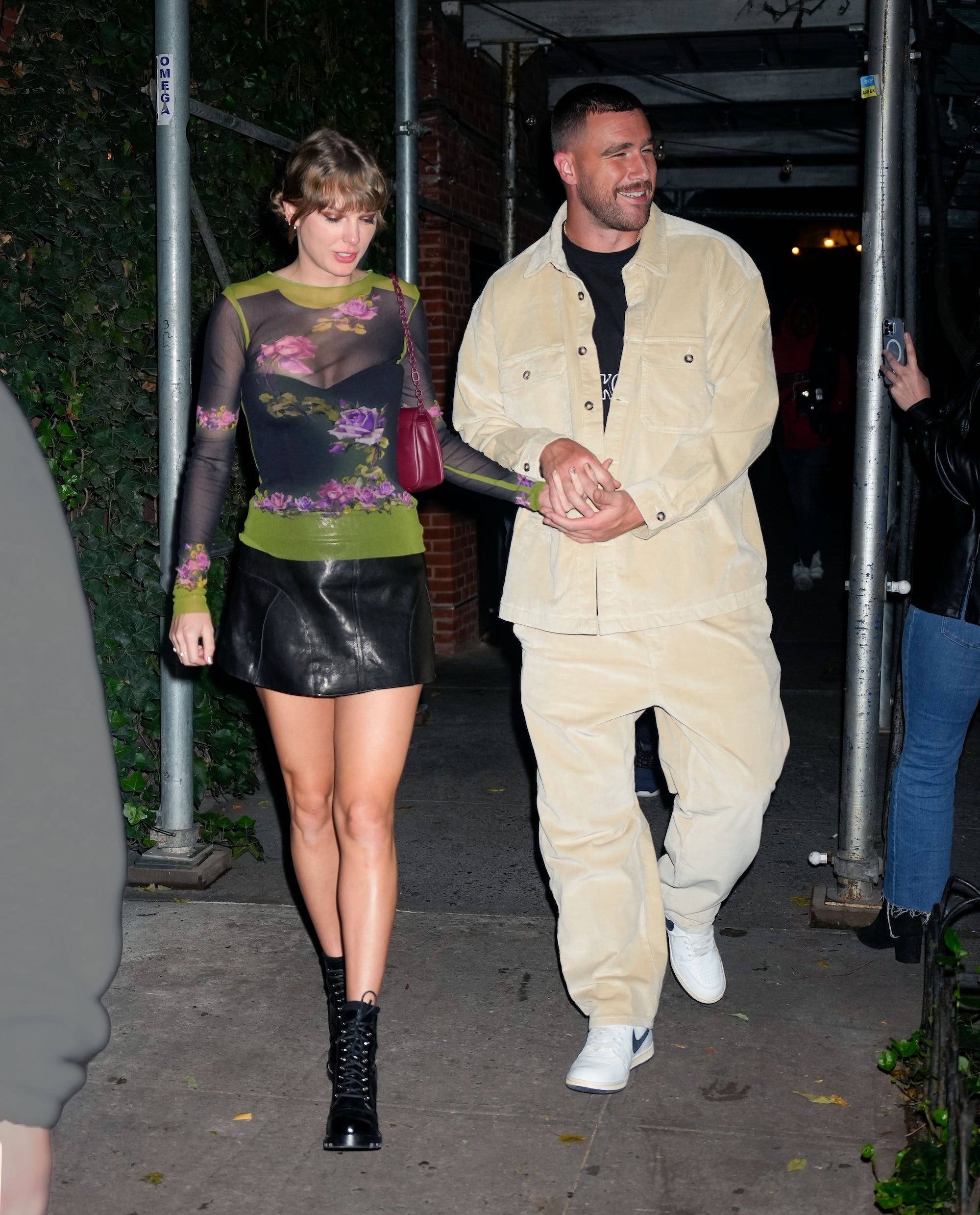 Taylor Swift and Travis Kelce in New York City on October 15, 2023.