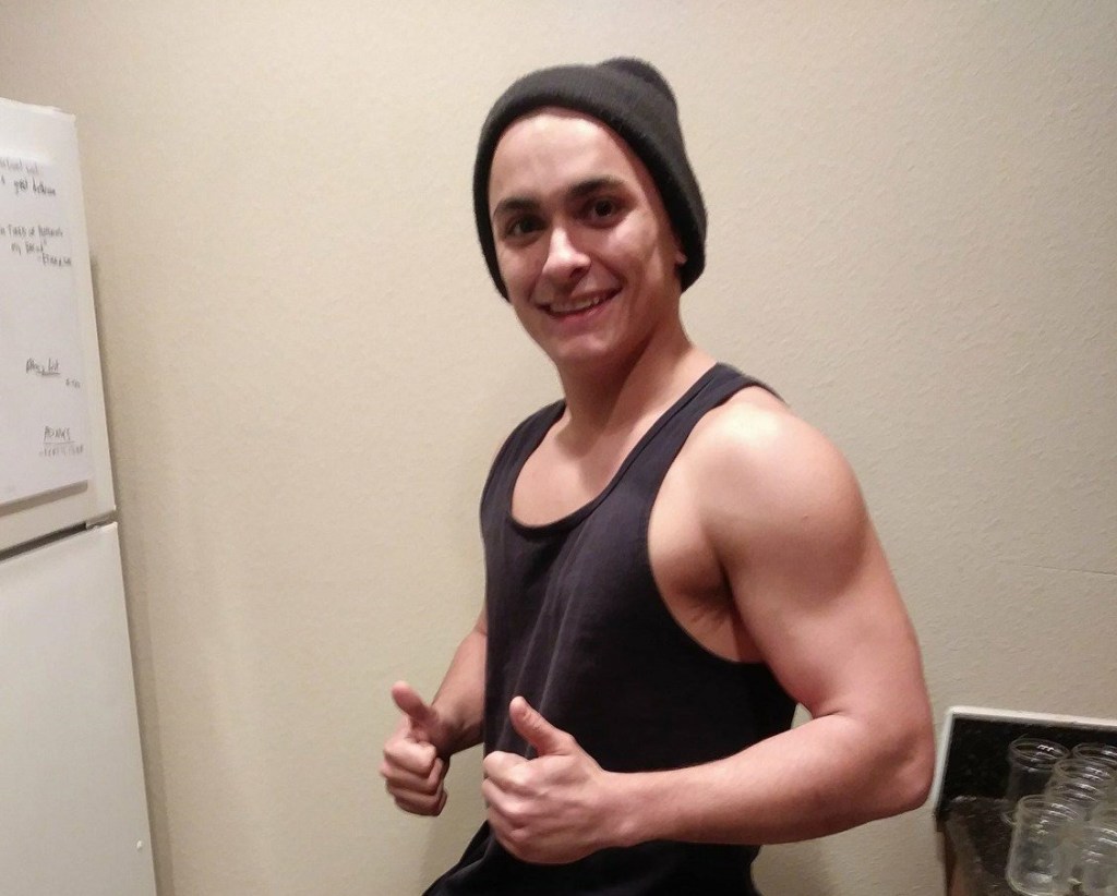 Photo of Ethan Nieneker giving a thumbs up.