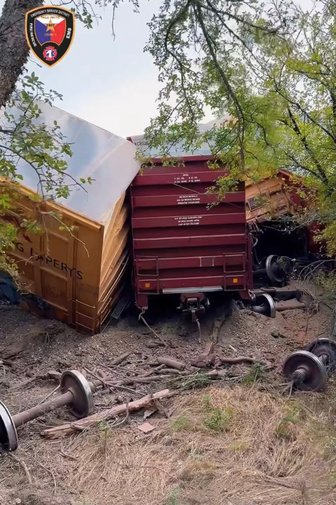 Train derailment in Palo Pinto County, Texas.