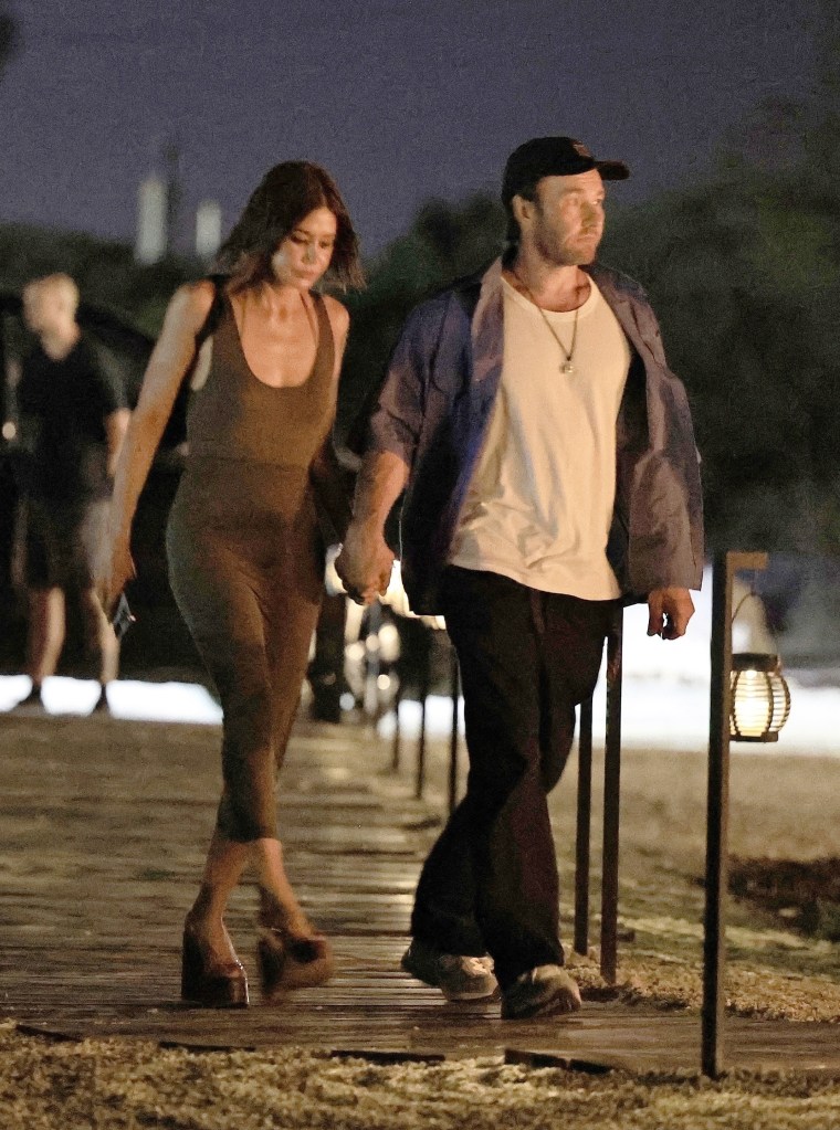 Joel Edgerton and his partner, Christine Centenera, in Ibiza.