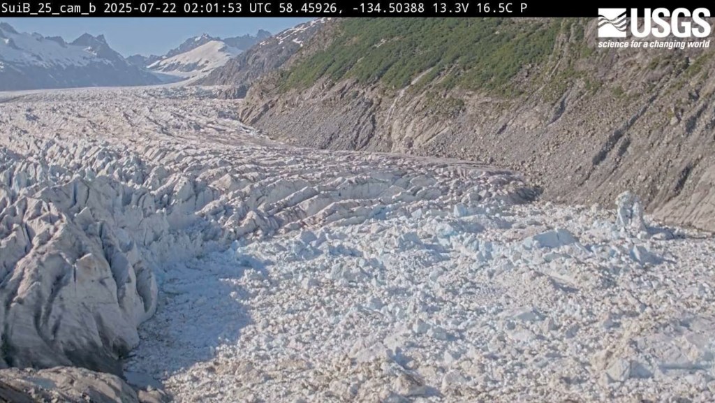 The Suicide Basin before the glacial lake outburst on July 22, 2025.