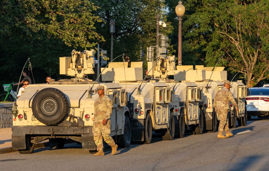 National Guard Humvees on the National Mall in Washington, D.C.