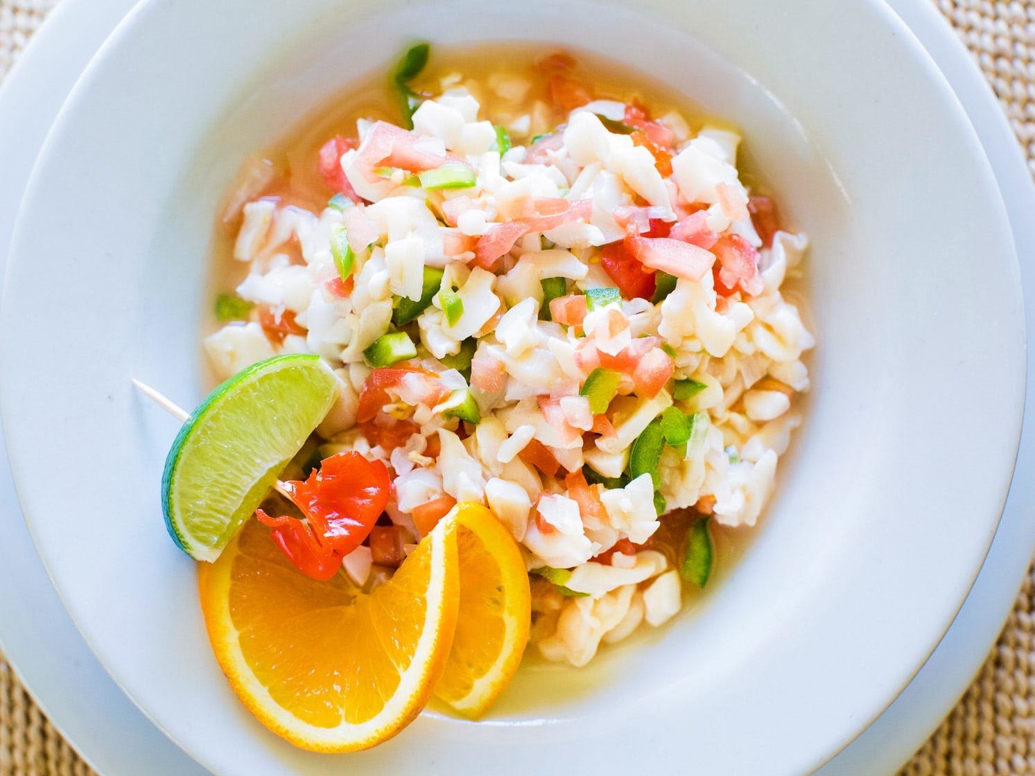 A Bahamian conch salad.
