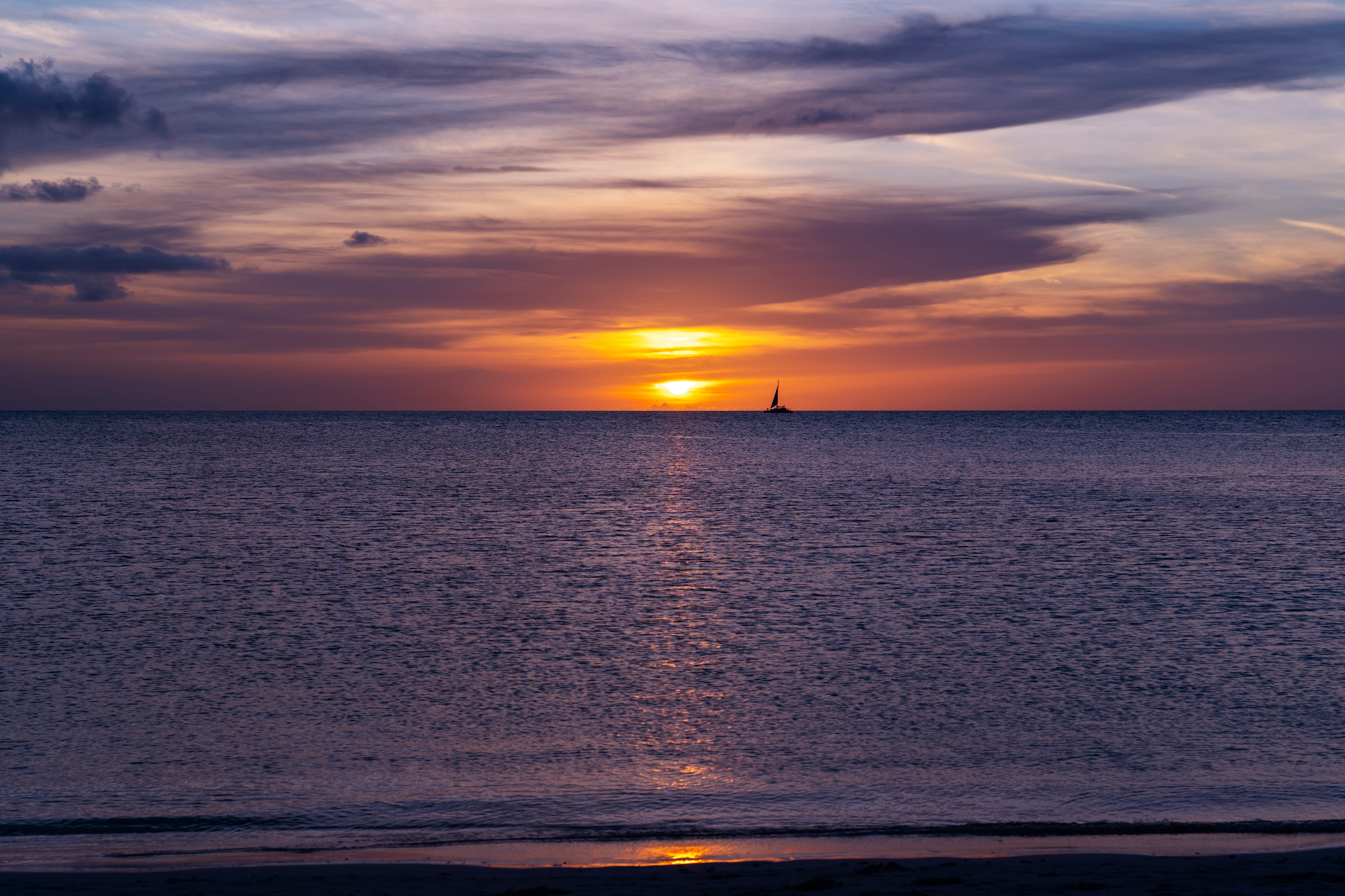 sunset at Paradise Island in Bahamas