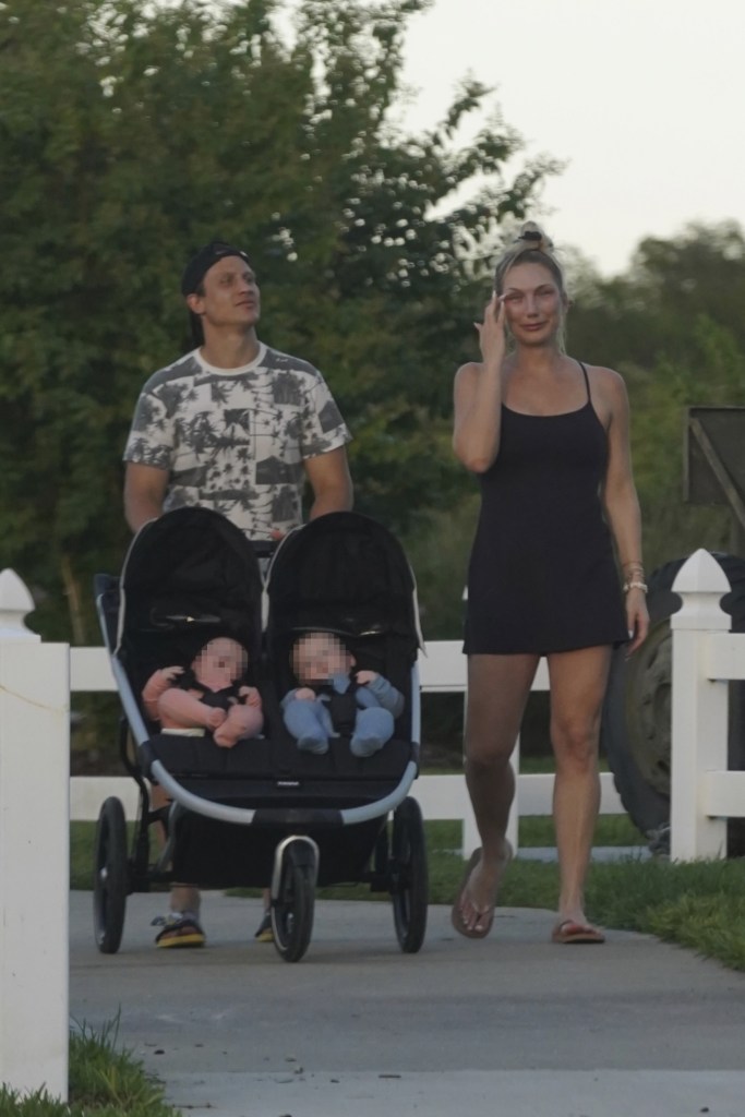 Hulk Hogan's daughter Brooke is pictured crying while walking with her family.