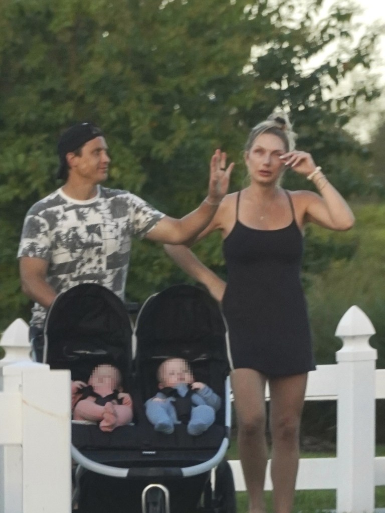 Hulk Hogan's daughter Brooke is pictured crying while walking with her family.