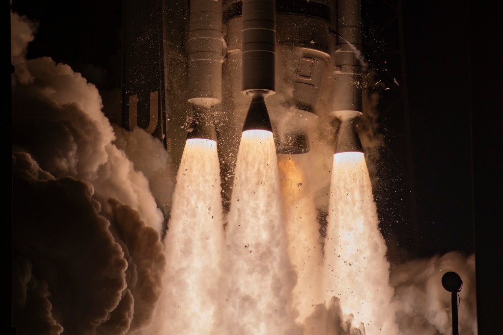 Vulcan Centaur rocket launching.
