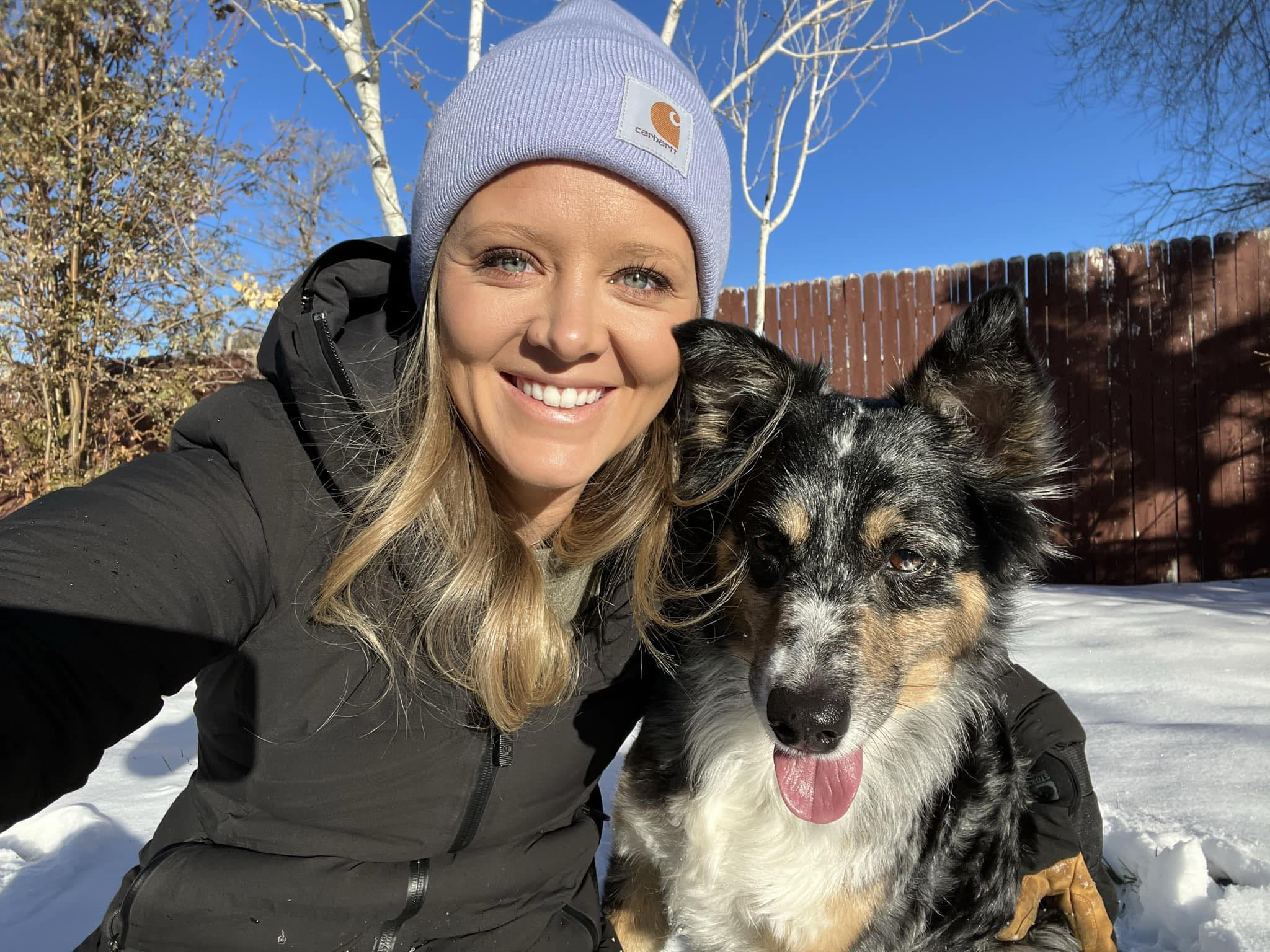 Brittney Marie Jones with her dog.