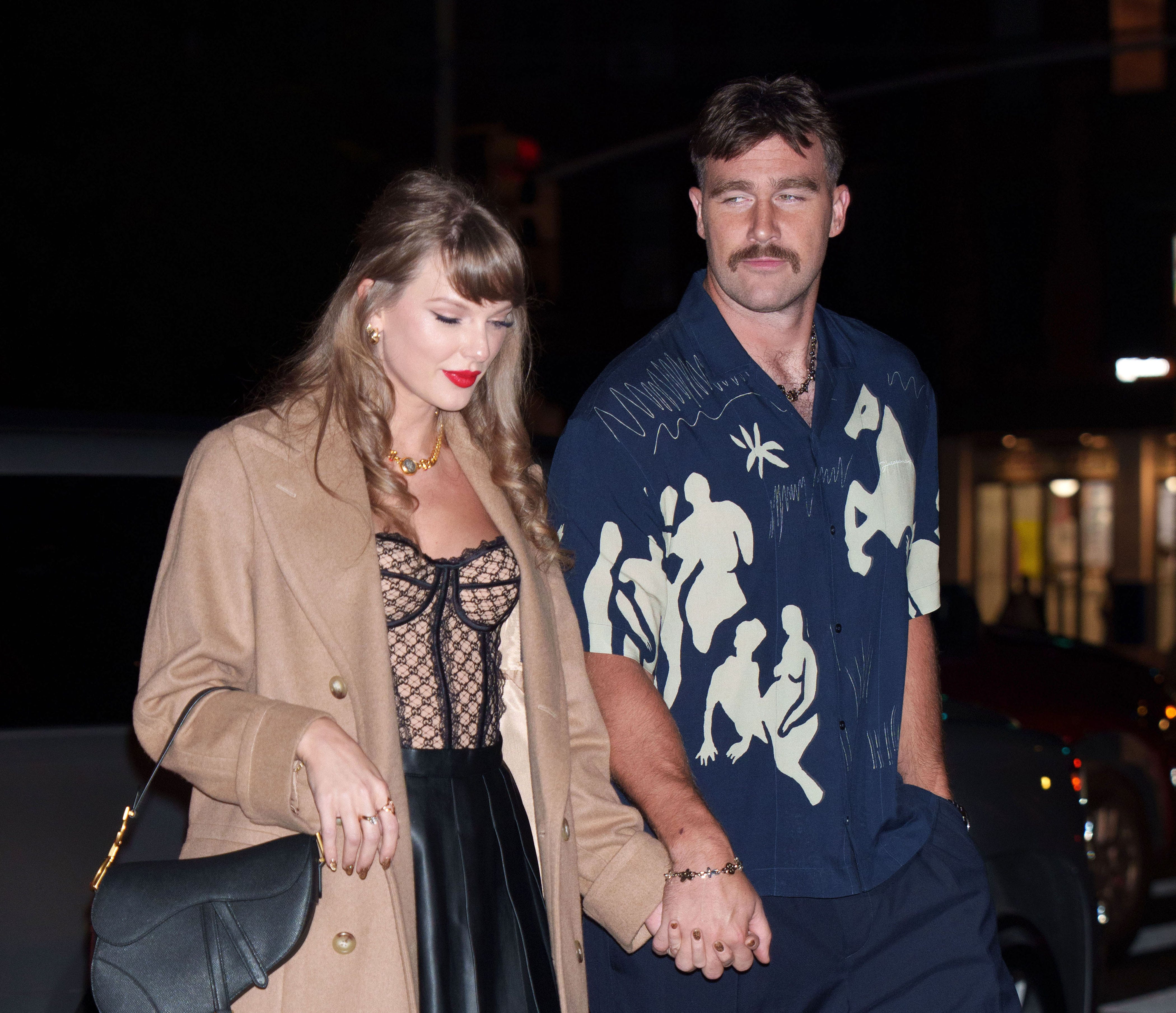 Taylor Swift and Travis Kelce on a date night.