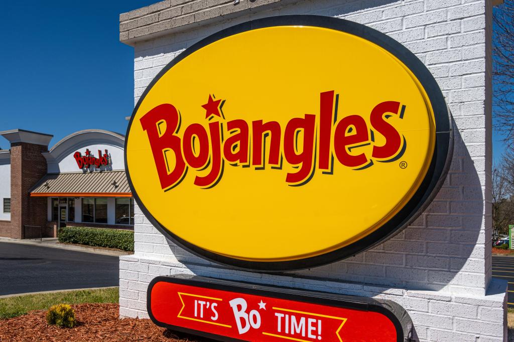 Bojangles' restaurant sign in Buford, Georgia.