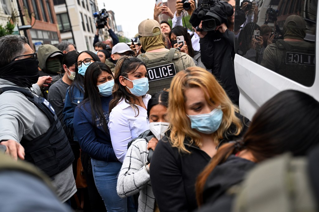 Immigrants detained by federal agents in Chicago.
